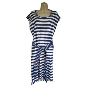 Hazel Blue and White Striped Dress